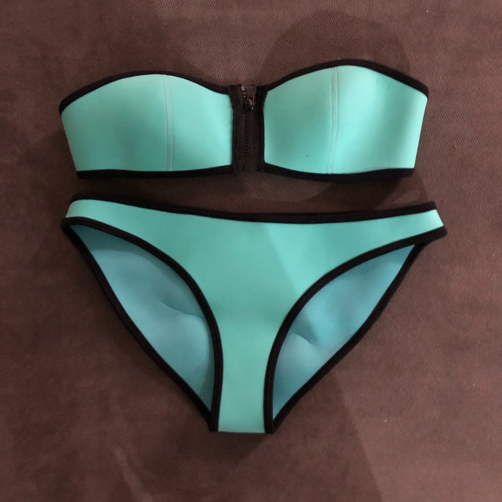 Nylon and Spandex Bikini in Teal